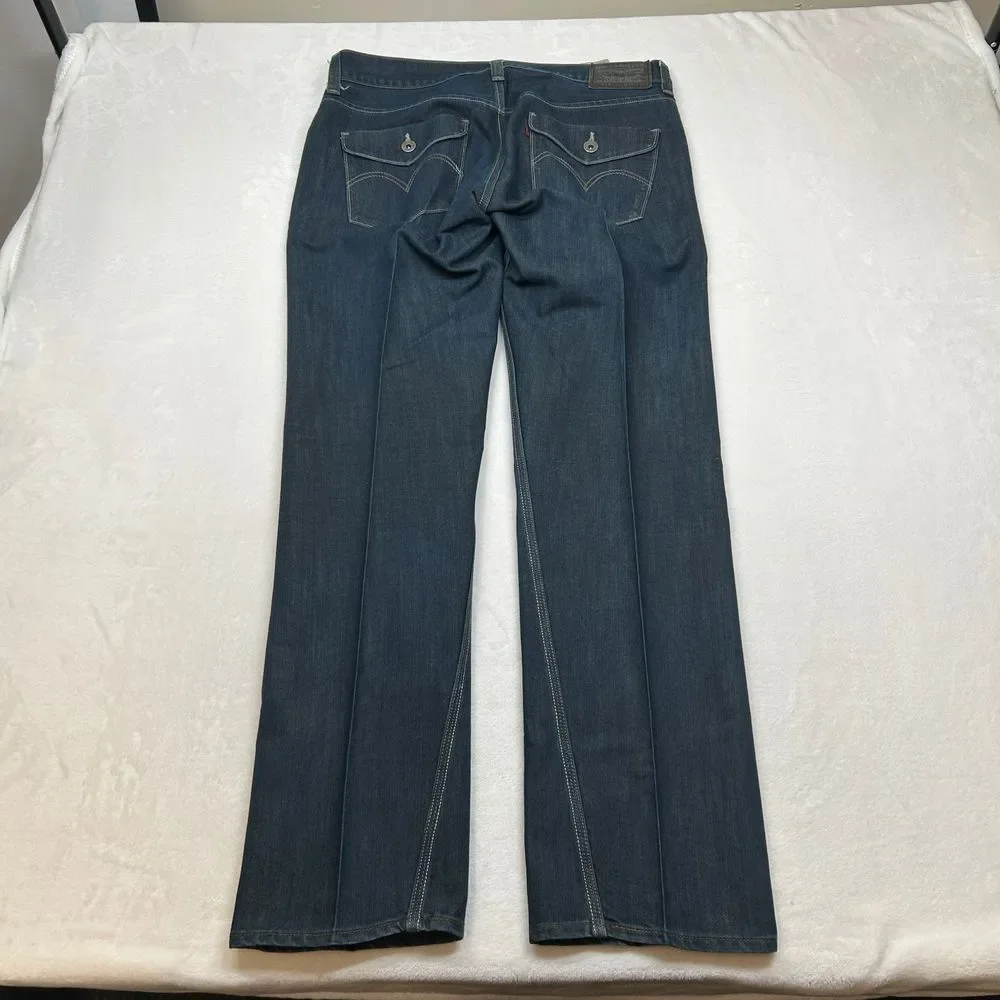 Levi's 514 Jeans Mens 34x32 (Tag 36x32) Slim Straight‎ Fit Dark Wash Denim
